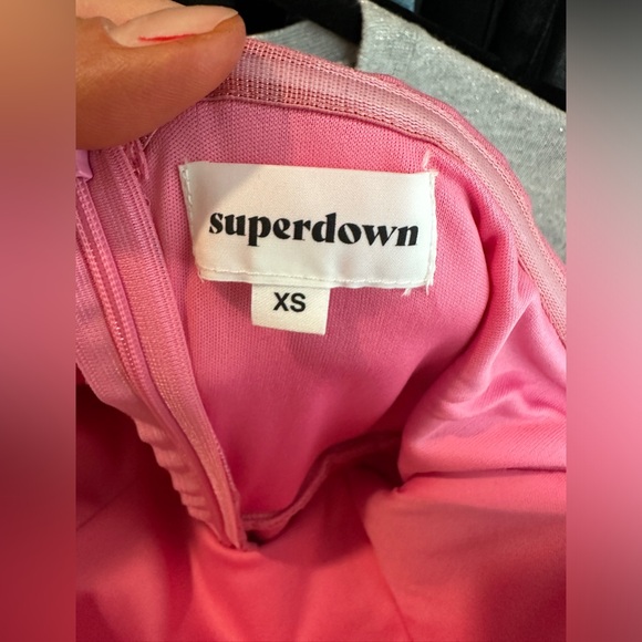 Superdown pink strapless formal bodycon maxi dress wedding party event NWT XS - Picture 16 of 16